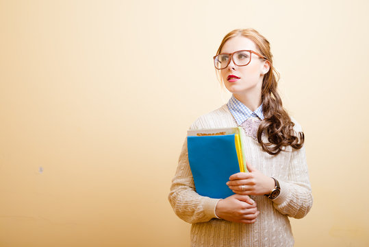 Business lady in glasses