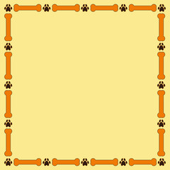 Frame with bones and paw prints