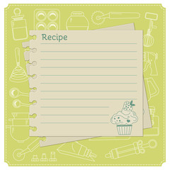 Blank cake themed recipe cards for your sweet creations.