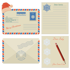 Set of Christmas envelope icons