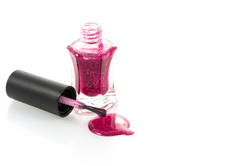 bright nail polish on white