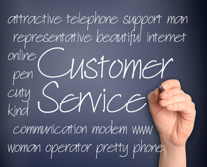 Obraz premium Word cloud concept illustration of customer service handwritten