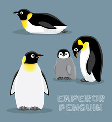 Fototapeta premium Emperor Penguin Cartoon Vector Illustration