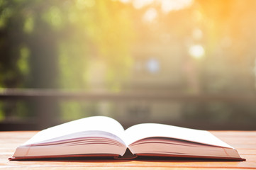 opened book on table