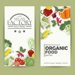 Vegetable card template. Organic farm.