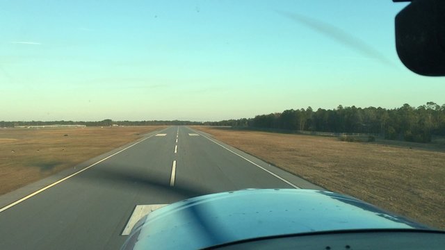 Plane taking off from cockpit
