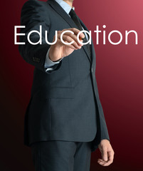businessman writing education