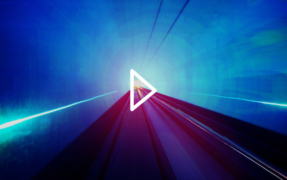 Play Start Button Multimedia Concept - Powered by Adobe