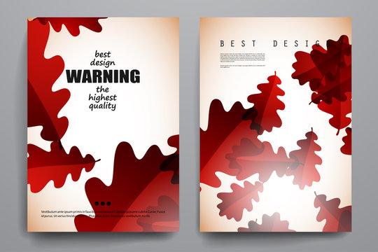 Set of brochure, poster design templates in autumn style