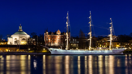 Obraz premium The famous youth hostel, af Chapman, by the island Skeppsholmen, Stockholm, Sweden.