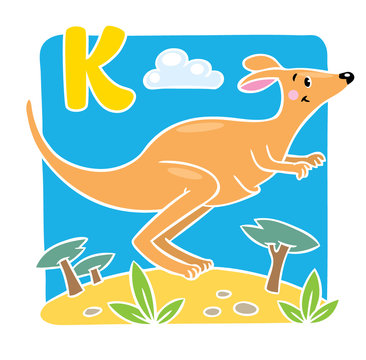 Little kangaroo. Alphabet K