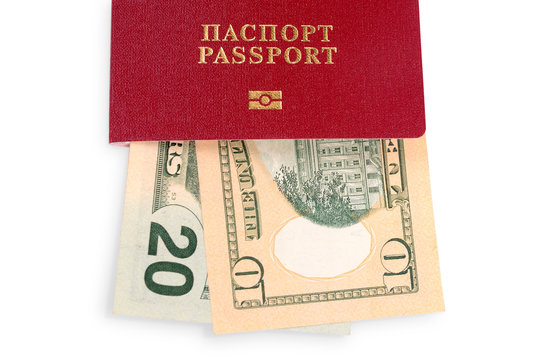 Passport and dollar bills
