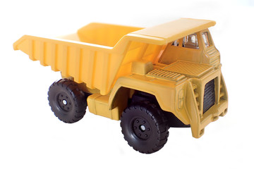 Toy Construction Truck Isolated on White Background