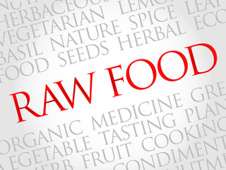 RAW FOOD word cloud, health concept