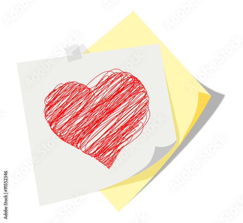 "Post it Notizzettel Herz" Stock image and royalty