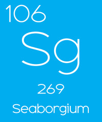 Fototapeta premium Informative Illustration of the Periodic Element - Seaborgium