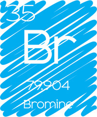 Informative Illustration of the Periodic Element - Bromine