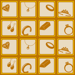 Seamless background with  jewelry icons for your design