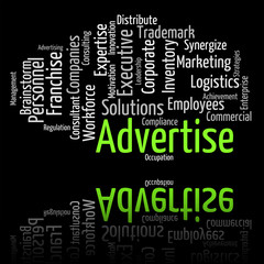 Advertise Word Indicates Words Adverts And Promoting