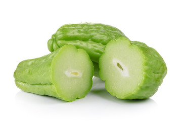 Chayote on white background