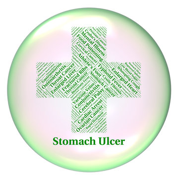 Stomach Ulcer Represents Poor Health And Abscess