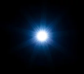 Photo sur Plexiglas Lumière et ombre Fusée de lumière abstraite isolée sur fond noir