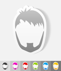realistic design element. hairstyle and beard