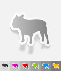 realistic design element. french bulldog