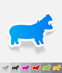 realistic design element. hippopotamus