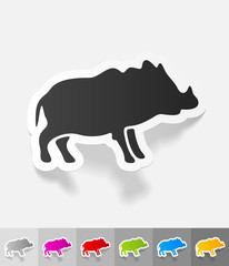 realistic design element. boar