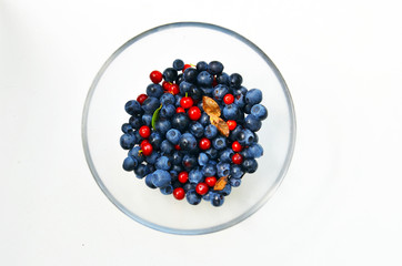 Blueberries and cranberries.