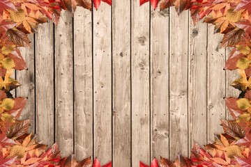 Obraz premium Composite image of autumn leaves pattern