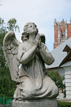 MOSCOW, RUSSIA - JULY 27, 2009: Statue of angel in Novodevichy Convent, Moscow
