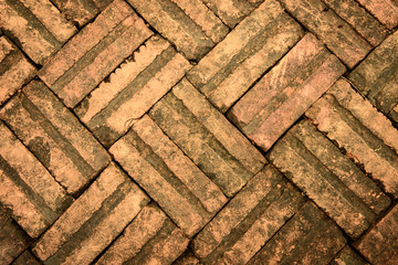 detail of a brown brick wall texture