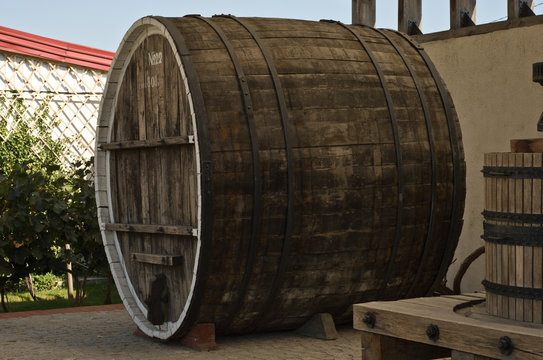 Large Wooden Wine Barrel