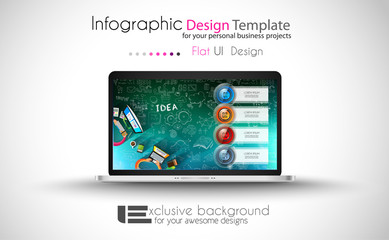 Clean Infographic Layout Template for data and information analysis