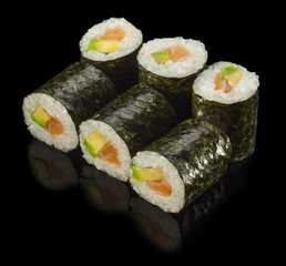 Hosomaki sushi with Salmon and Avocado