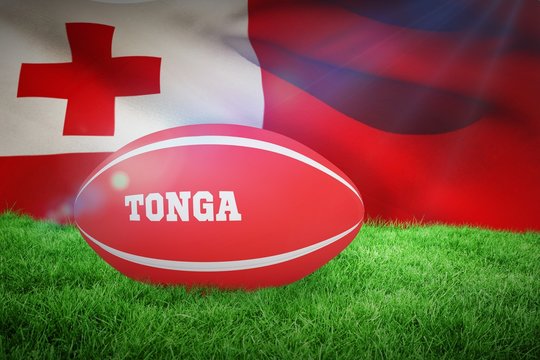 Composite image of tonga rugby ball
