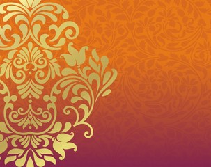 wedding card design, paisley floral pattern , India