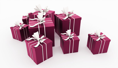 Christmas present with ribbon rendered