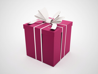 Christmas present with ribbon rendered