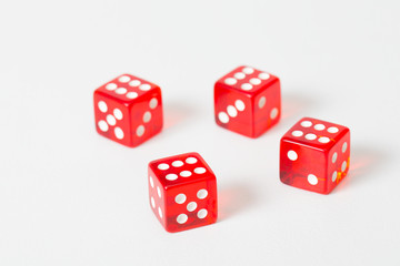 Game red dices isolated white with max result