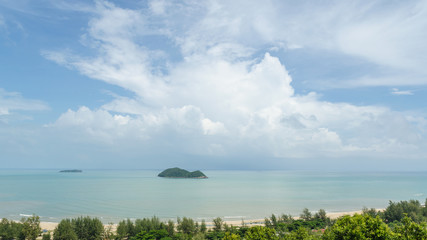 Sea and cloudy sky at samila beach songkhla hatyai thailand