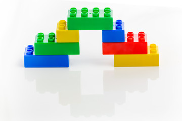 Colorful plastic bricks