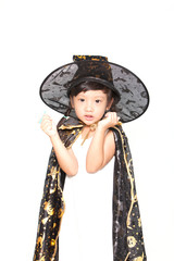 Little girl in Halloween dress