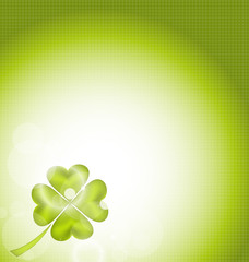 Nature background with four-leaf clover for St. Patrick's Day