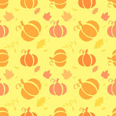 Seamless pattern with pumpkins 