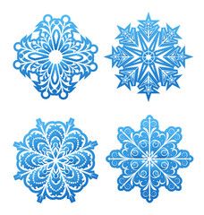 Set of variation snowflakes isolated