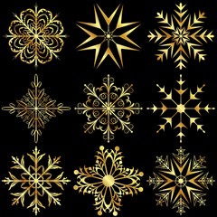 set large gold snowflakes