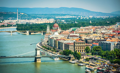 Obraz premium view on budapest from high
